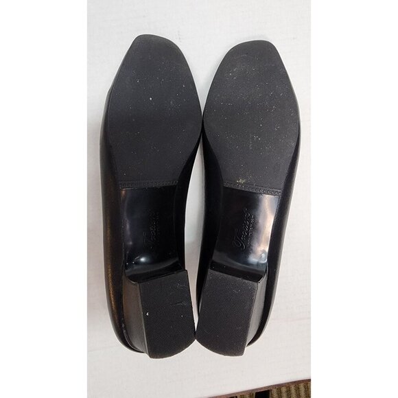 Trotters - Doris Black Leather Low Heel Pumps Size 9.5 N - Picture 12 of 16